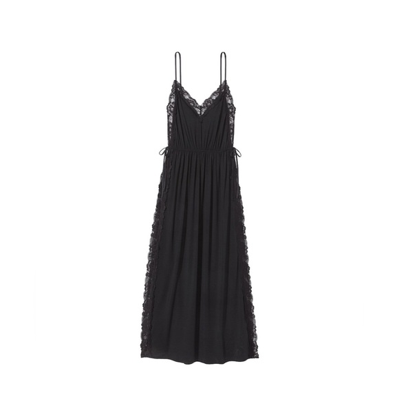 Victoria's Secret | NWOT | Modal Lace-Trim Long Slip Dress | Black | L (8-10) - Picture 2 of 12
